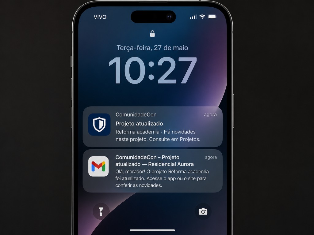Push e e-mail, notificações no celular
